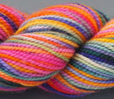 brightly colored fingering yarn